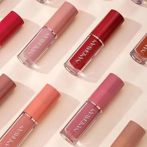 Image of Nandiayan 12Pcs Velvet Matte Liquid Lipstick Set of 12 (30 ml), Waterproof Long Lasting Quick-drying Non-Stick Cup Dark Lip Stain Kit |Smudge-Proof Transfer-Proof Lipsticks For Women | Dark shade