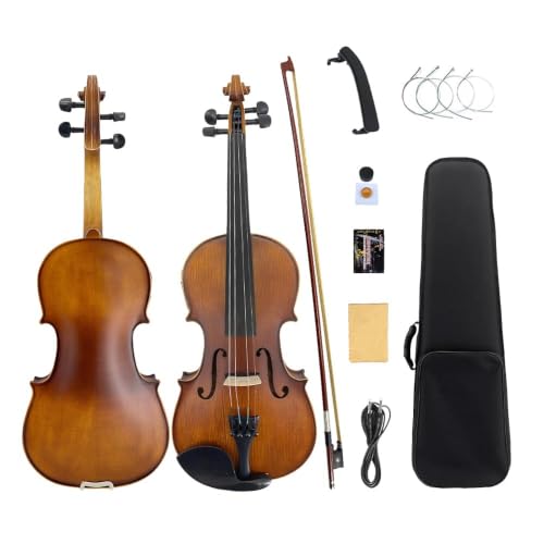 Image of Yinfente Acoustic Violin Electric Violin 4 /4 Full Size Violin 4 String Maple Spruce For Student,Violin For Beginners violin Case,Brazilwood Bow,Cable,Cleaning Cloth,Rosin,Bridge