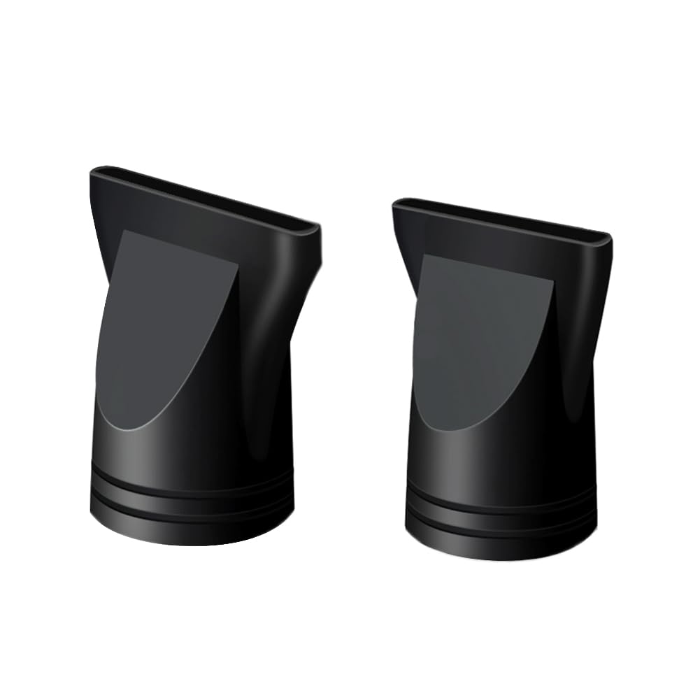 2 pz/set di plastica professionale ugello asciugacapelli sostituzione ugello concentratore di ricambio soffiaggio piatto strumento per parrucchieri adatto per diametro esterno 4,2 ~ 4,6 cm (nero)