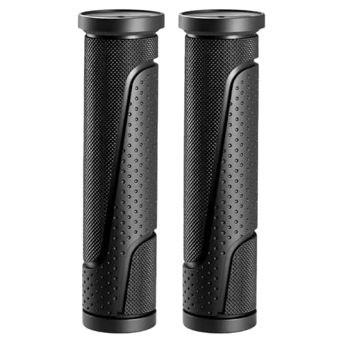 Bike Grips Handlebar Grips Mountain Bicycle Grips Universal Soft Comfortable Ergonomic Anti Slip Rubber 2PCS Black 22mm Handle Grip Cover for Kids Bikes MTB BMX Scooter Bicycles Ebike (120mm)