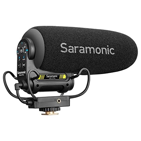 Saramonic Shotgun Microphone for Camera DSLR Camcorder Supercardioid, Monitoring, 3-Stage Gain, 3.5mm Professional External On-Camera Microphone Mic for Vlogging Video Recording Interview (Vmic5 Pro) Cover