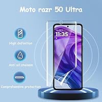 Yonntmmi Schutzfolie für Moto razr 50 Ultra 4+1 Stück, flexibler TPU-Folie mit Kameraschutz Panzer Schutz Glas, Blasenfreie Weich/Anti-Kratzer/HD TPU für Panzerglas für Moto razr 50 Ultra – Ansicht 4