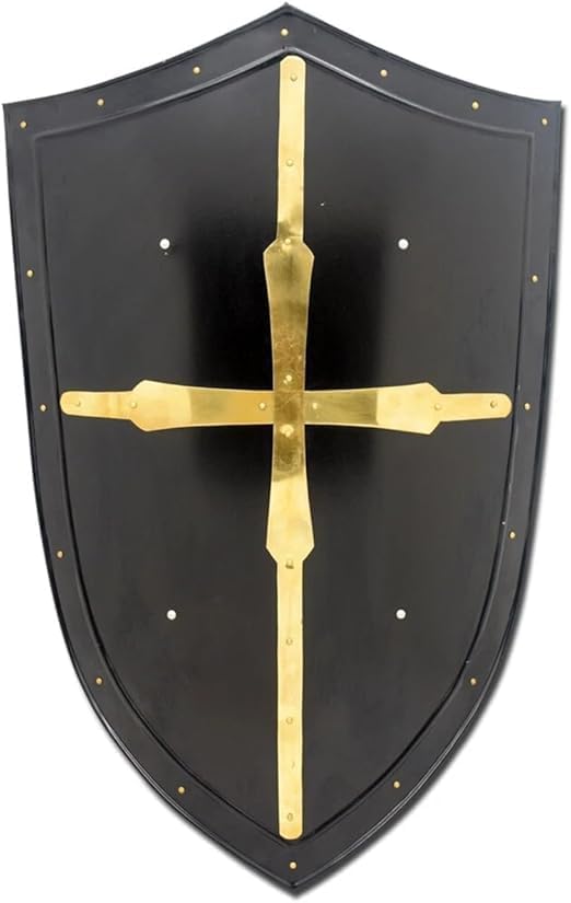 Medieval Black Armor Warrior Knight Heater Shield Battle Shield 18 Gauge Steel Templar Viking Steel Iron Shield Handmade For Halloween Your Home And Office.