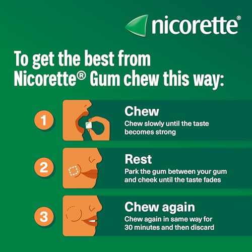 Nicorette Fruitfusion 4mg Gum (105 Pieces), Discreet Stop Smoking and Stop Vaping Aid, Helps Tackle Cravings and Withdrawal Symptoms, Nicotine Gum with Pleasant Fruit Flavour (Quit Smoking or Vaping)