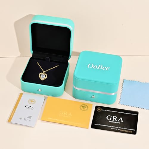 OOBEE Moissanite Heart Necklace for Women 925 Sterling Silver Fine Jewelry Twist Pendant, Valentine Anniversary Birthday Gift for Wife, Mom, Girlfriend - Image 7