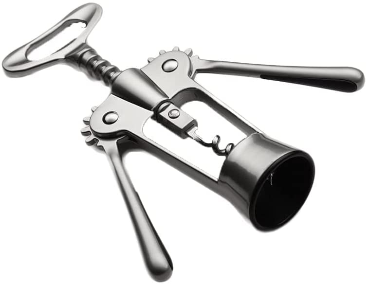Wine Corkscrew With Multi-function Opener Integrated Zinc Alloy White Nickel Screwpull Levers Household Bar Restaurant (Color : Silver, Size : 2.4 * 7.2in)