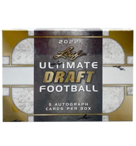 2022 Leaf Ultimate Draft Football box (FIVE Autograph cards/bx)