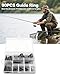 IZTOSS Fishing Pole Repair Kit, 8 Sizes (10Each) 80 Pack Stainless Steel Ceramic Ring Fishing Rod Guide Repair Kit + 10 PCS Fishing Rod Tip Repair Kit for Saltwater & Freshwater Fishing Rod