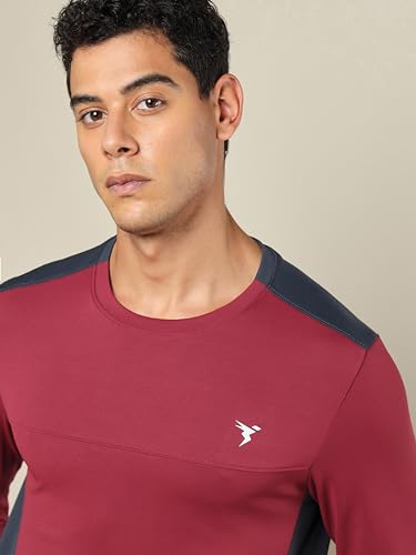 Image of TECHNOSPORT Men Polyester Slim Fit T-Shirt - (P725 P) Pack of 1