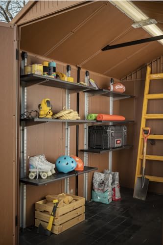 Keter Regalbausatz 70 für 1 Regal mit DREI 70 cm Langen Böden für alle Keter Gerätehäuser (außer Factor Serie), je Regal bis 30kg belastbar, metallverstärkt, modular und flexibel