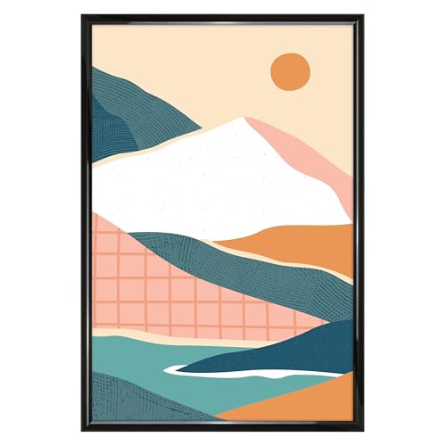 20x30 black wall-mounted picture frame with rounded corners; can be displayed vertically or horizontally; made of glass; ideal for displaying posters art prints and photos
