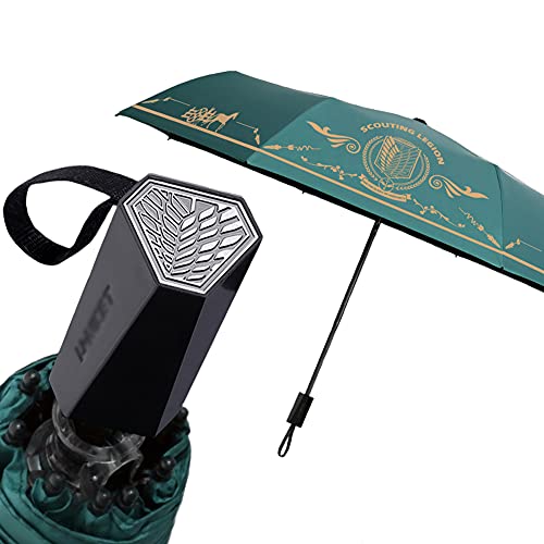 進撃の巨人 傘 日傘 折りたたみ傘 晴雨両用 自由の翼 アニメグッズ 男女兼用 調査兵団 学生傘 超防水 金属製の傘の柄 強くて丈夫 軽量 UVをブロックする ファッション 日焼け止め 持ち運びが容易 (A)