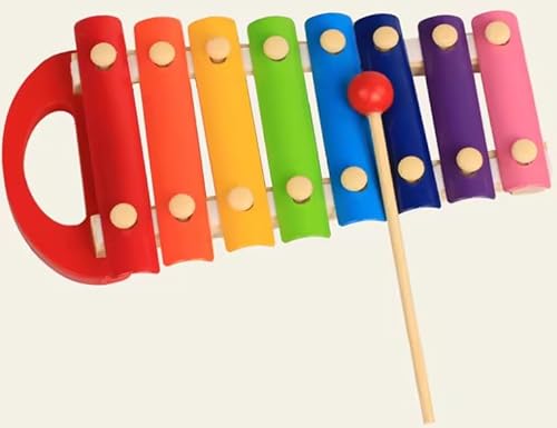 Goyal's Wooden Xylophone Colorful 8 Different Tones Hand Knock Xylophone with 2 Sticks & Gripping Handle - Image 8
