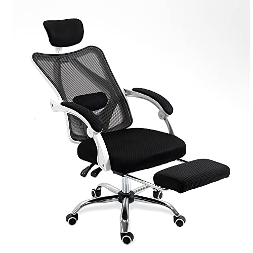Diaryan Amazon Marke Bürostuhl Ergonomisch, Schreibtischstuhl Mesh Chefsessel mit Lordosenstütze Armlehnen und Verstellbare Kopfstütze, Höhenverstellung und Wippfunktion bis 135° Computerstuhl 150kg Cover