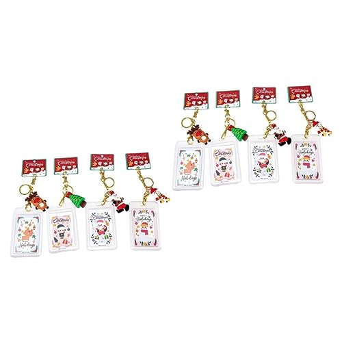 Porte-badge de Noël en alliage vertical pour cartes de visite et photos, lot de 8 pièces