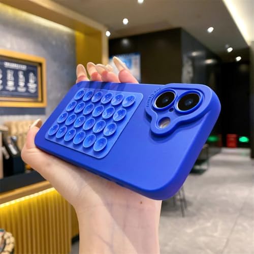 Coque iPhone 12 bleu foncé 2 en 1 avec ventouse silicone
