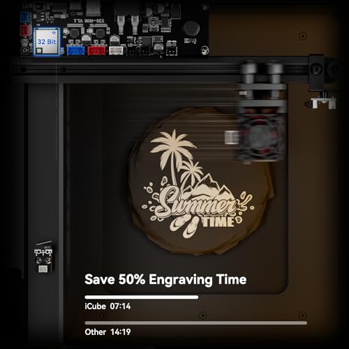 Sculpfun Icube Bt 10W Incisore Laser, Sculpfun App, Mini Macchina Per Incisione Laser Con Filtro Antifumo, Velocità Di Incisione 10000 Mm/Min, Allarme Temperatura, Per Incidere Legno, Metallo - 6