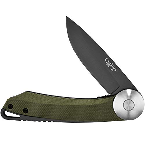 CAMILLUS CIRQUE Klappmesser, Einhandmesser, 7,0 cm Klinge in schwarz, AUS-8-Stahl, Titanium Bonded, oliv-grün, 19642