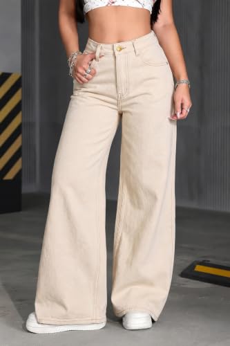 Image of Women's Black High Waist Denim Jeans | Straight, Relaxed, Wide Leg & Baggy Fit | High Rise Loose Oversized Denim Pants for Women | Comfortable Casual Everyday Wear | Oversized Woman baggys