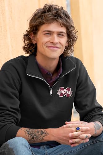 Sorority Letters Shop Mississippi State University Quarter Zip Sweatshirt with MSU M Logo Embroidered2