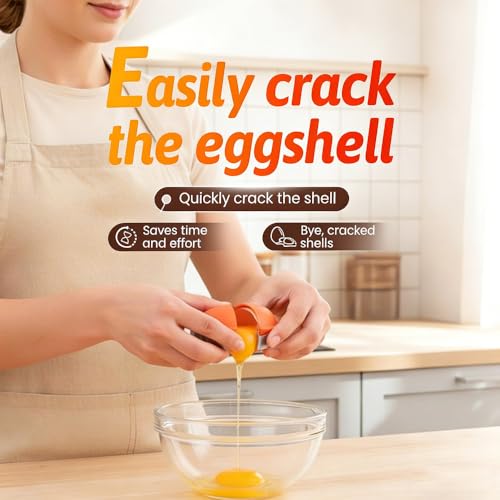 New Egg Shell Opener Egg Cracker Tool Stainless Steel, Multifunctional Egg Shell Opener for Raw Or Hard-Boiled Eggs, Kitchen Gadget for Cooking Baking (Orange Red) #1