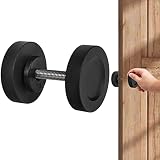 foxwake Metal Barn Sliding Door Knob and Pull,115/16In Matte Black Round Door Handle, Stainless Stee