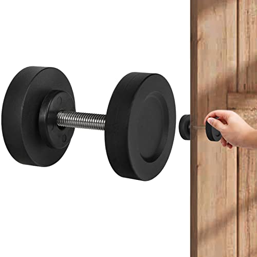Foxwake Metal Barn Sliding Door Knob And Pull,115/16In Matte Black Round Door Handle, Stainless Steel Door Hardware For Indoor Outdoor Garage Farmhouse Gardendoor,With Threaded Rod #TOP8