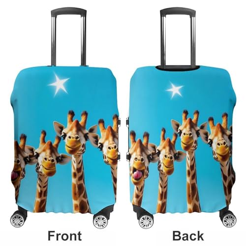 Luggage Cover Elastic Washable Stretch Suitcase Protector Giraffe Selfie (5) Anti-Scratch Travel Suitcase Cover3