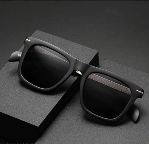 Image of Black Retro Square Sunglasses /Goggles For Men's -UV Protected-Pack of 1