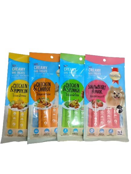 Smart Heart Creamy Dog Treats 15g x 4 Sachets Each Pack - Pac of 4 Different Flavours - Sold by All for Pets (B0C2KSXLH1) Amazon Price History, Amazon Price Tracker