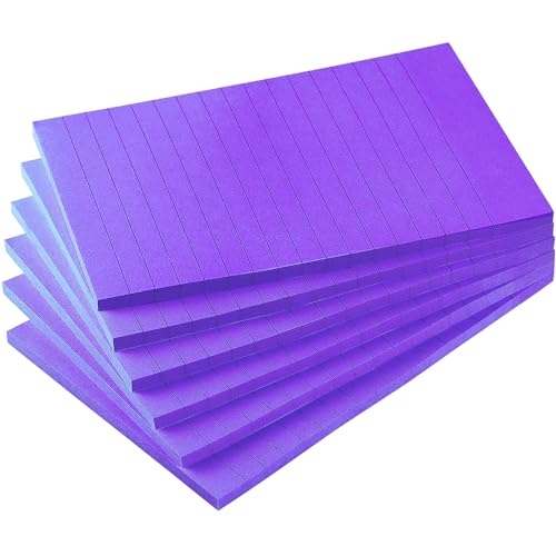 46枚*6冊付箋 大きい ふせん 付箋紙 便利付箋紫 大きな付箋 罫線 学習付箋