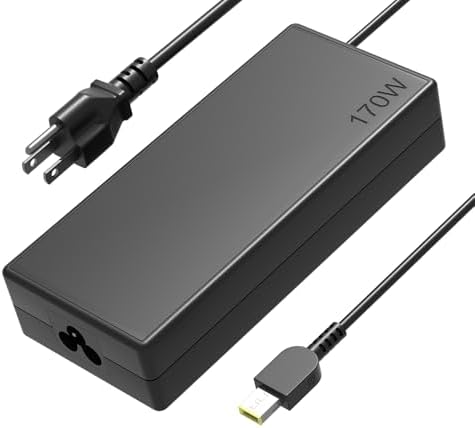 HSXIRQA 170W Charger Compatible with Lenovo LOQ Legion Slim 5 S7 R720 Y720 Y730 Y530 Thinkpad P1 P50 P51 P52 P53 P70 P71 P73 P17 P16 P15 T15g P15v W540 W541 IdeaPad Yoga Pro Slim 5 7 9 Laptop