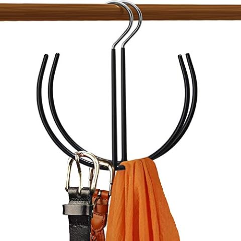 DOIOWN Belt Hangers Tie,Scarf,Shoes Non Slip Organizer Hangers Hook Rack (2 Pack-Black) Cover