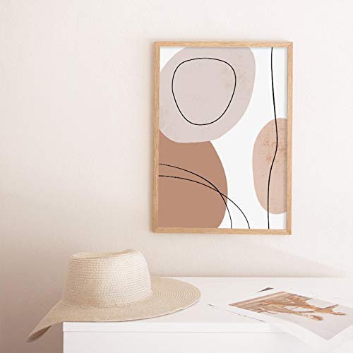 Affiche géométrique beige pour décorer un salon moderne et chaleureux