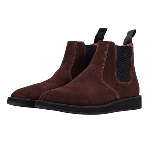 QUIVE LONDON Chelsea Boots for men Hand Made Mens Shoes. Premium Orginal Suede Leather Black & Brown Mens Boots Boots for men UK (Brown, UK Footwear Size System, Adult, Men, Numeric, Medium, 8)