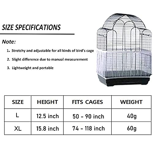 Bsbmieqm BSB-2110 Universal Bird Cage Seed Catcher,Seed Catcher Guard Net Cover,Parrot Nylon Mesh Net Cover,Soft Airy Cage Net Stretchy Skirt thumb #2