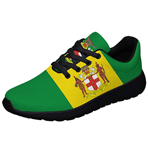 Sonzj-II Jamaican Flag Shoes for Women Men Running Sneakers Jamaican Reggae Print Comfortable Sports Walking Tennis Shoes