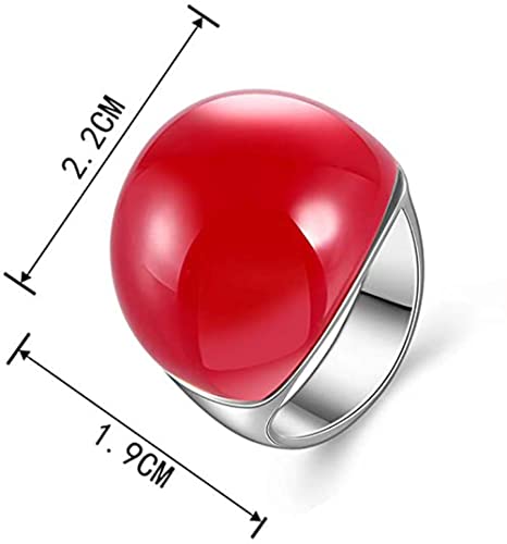 Big Red Semi-Precious Stone Jewelry Ring for Female Girls Rings opal Anillos Accessories Ring2