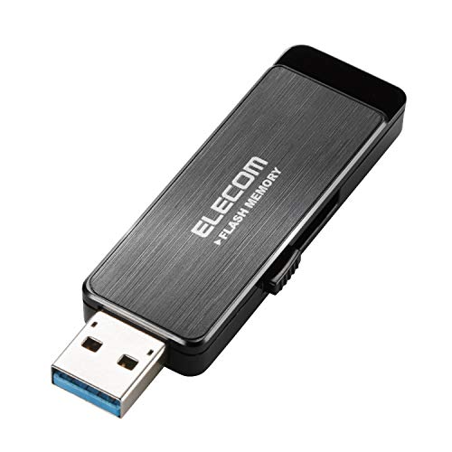 Elecom MF-ENU3A08GBK USB Memory, 8 GB, USB 3.0, Information Leak Prevention, Password Lock, Hardware Encryption Function, Black