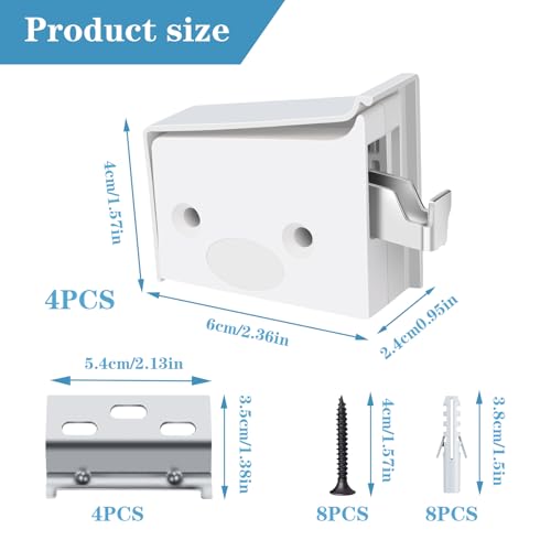Yqhugbc 4 Stück Schrankaufhänger, Hängeschrank Halterung, Verstellbar Aufhänger Hängeschrank, Maximale Tragfähigkeit 130 kg, für Küchen, Bad- und Wohnzimmerschränke