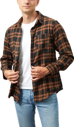 Chemisier Carreaux Coton Homme Chemise Bûcheron Western Veste à Carreaux en Flanelle T Shirt Manches Longues Casual Décontractée Classique Retro Ecossaise...