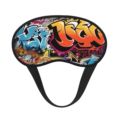 Sleep Mask for Side Sleeper Silk Sleeping Eye Masks with Elastic Strap Super Soft Eye Sleep Shade Cover Graffiti Hip Hop Blackout Night Blindfold for Women Men Travel