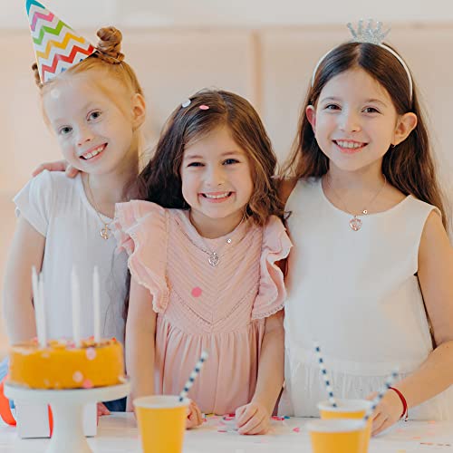 Unicorn Necklaces for Girls - 14K Gold/White Gold/Rose Gold Plated CZ Heart Pendant Jewelry, Toddler and Teen Initial Necklaces, Colorful Unicorn Gifts 6