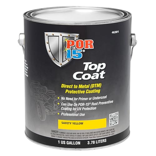 POR-15 Top Coat Paint, Direct to Metal Paint, Long-term Sheen and Color Retention, 128 Fluid Ounces, Safety Yellow