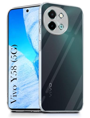 Image of Jkobi Back Case Cover for Vivo Y58 5G (Camera Protection with Silicone Clear Shockproof Case | Flexible and Soft | Transparent)