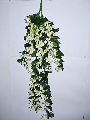 Image of Fourwalls Artificial Plastic and Polyester Orchid Floral Bale (100 cm Tall, Green /White)