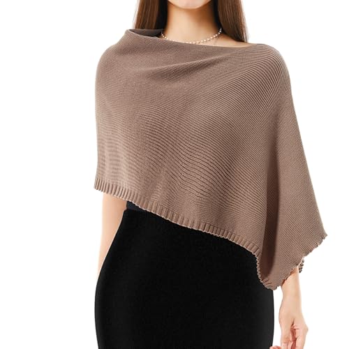 Women Fall Knitted Poncho Shrug Women Autumn Blouse Top Lightweight Sweater Poncho Bolero for Evening Dress Skirt
