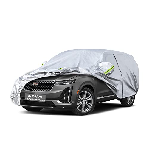 Image of KouKou 6 Layers Car Cover Custom Fit Cadillac XT6 from 2019 to 2025, Waterproof All Weather for Automobiles, Sun Rain Dust Snow Protection. (Ships from US Warehouse, Arrive Within 3-7 Days)