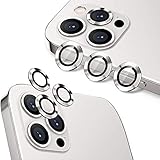 Wsken for iPhone 12 Pro Max (6.7 inch) Camera Lens Protector, Premium HD Tempered Glass Aluminum Alloy Lens Screen Stiker Cover Film - Silver