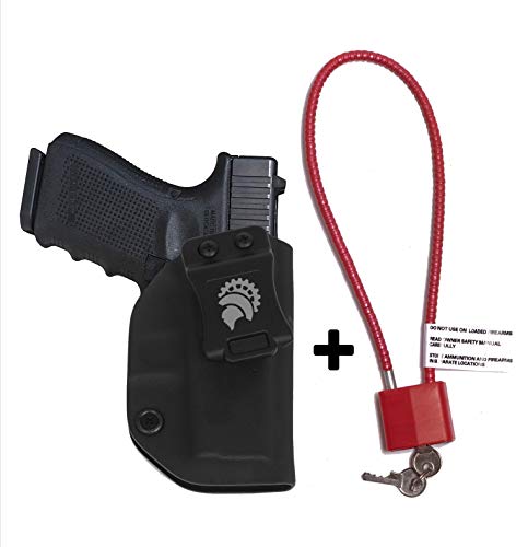 Glock 43 Holster Kydex IWB Concealed Carry Gun Holster with Cable Gun Lock CA DOJ Approved Bundle